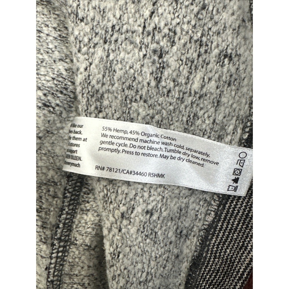 EILEEN FISHER Charcoal Gray Organic Cotton Hemp Microstripe Long‎ Jacket Large - Picture 8 of 8